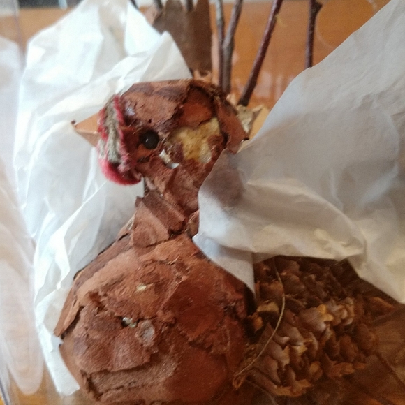 THANKSGIVING FOLKART TURKEY Pinecone Twig & Leaf Gobbler NWT - Picture 8 of 8